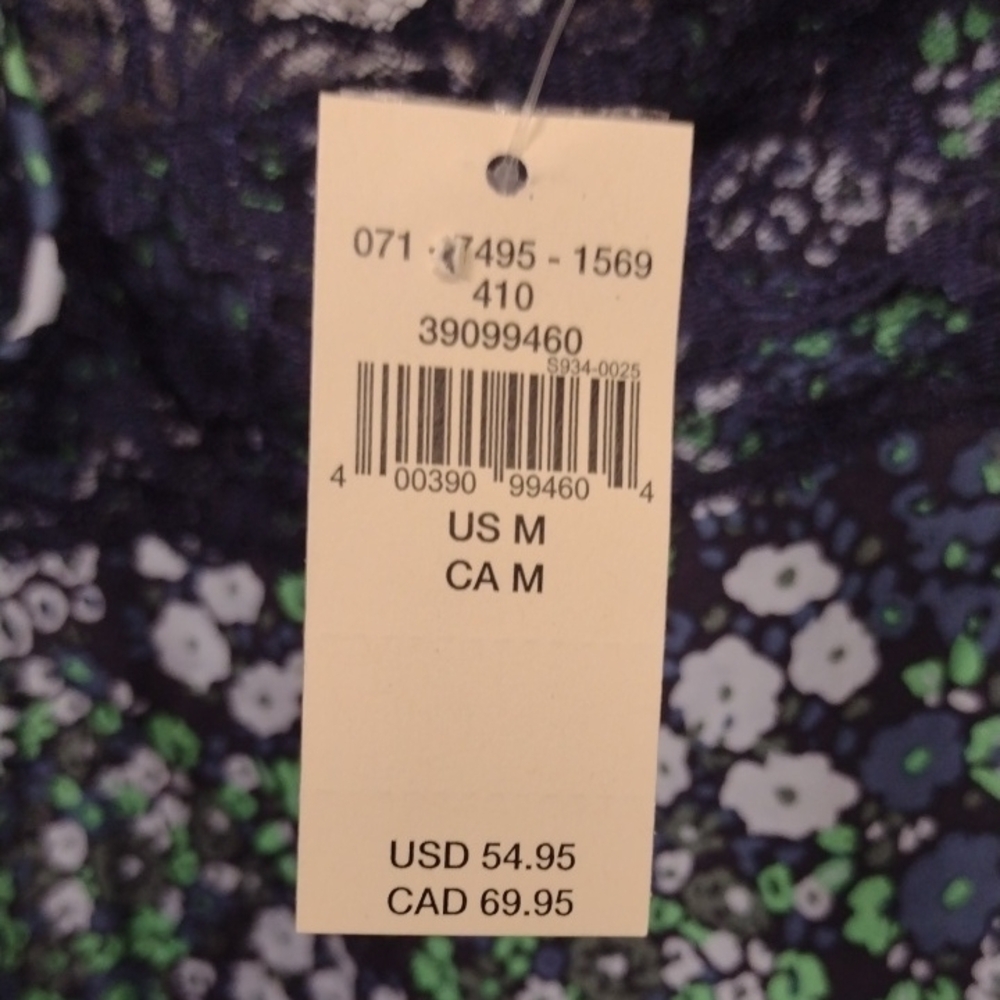 Aerie Blue and Green Floral Lace BabyDoll - Picture 7 of 12